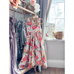 She’s a Wildflower Remie Girl Blooming Floral Print Twirl Pocketed Dress 6